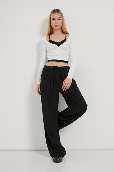 Arma Life Armalife 3819 palazzo women's trousers with pleated lace detail