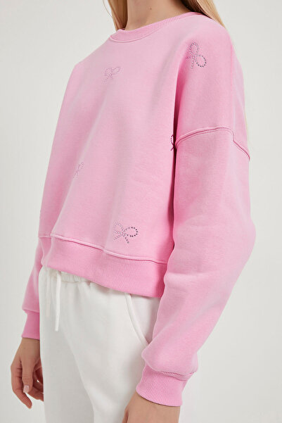 Arma Life Γυναικείο φούτερ με πέτρινο σχέδιο με λαιμόκοψη ροζ