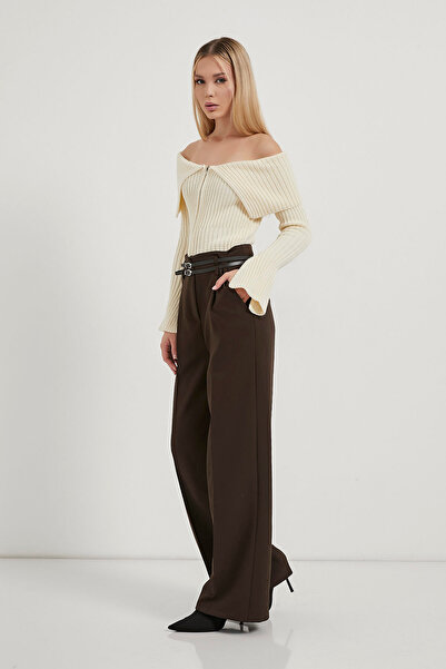 Arma Life Armalife 3663 double belt high waist palazzo women's pants