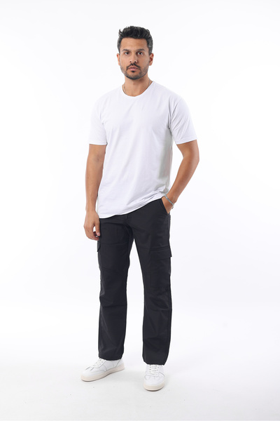 Rodrigo Men's Parachute Thin Fabric Elastic Waist Cargo Pocket Baggy Tactical Pants
