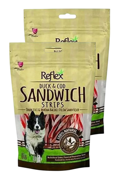 Reflex Ördekli Morina Balıklı Sandiviç Çubuk Köpek Ödül Maması 80gr İkili Paket