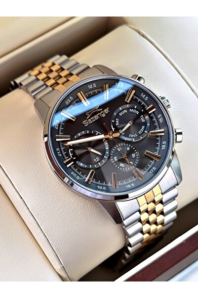 Slazenger Men's Wristwatch with Functional 24 Months Warranty Steel Strap Steel Case Sl2453Sz