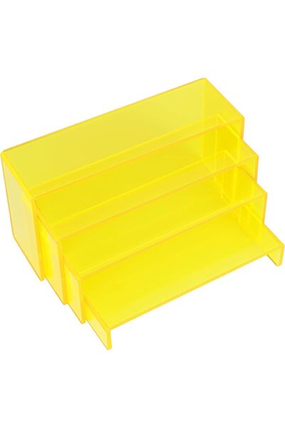 Slasa مجموعة من 4 حوامل عرض أكريليك شفافة متعددة الطبقات للمجوهرات والتماثيل ...