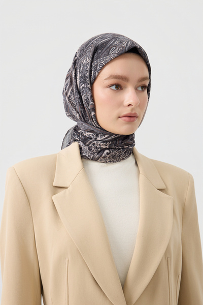 Qef Cotton Scarf Bloom Brown