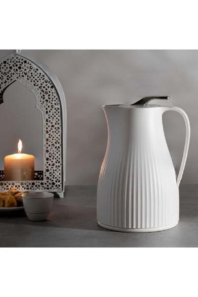 Dallaty Plastic Vacuum Flask Bear White 1L