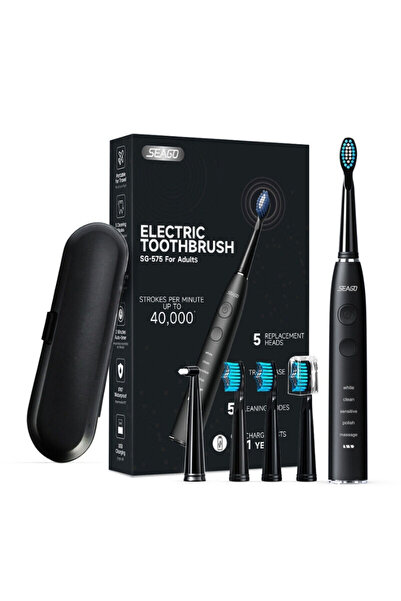 OEM Seago SG-575 sonic electric toothbrush, 5 modes, 150 days of autonomy, black