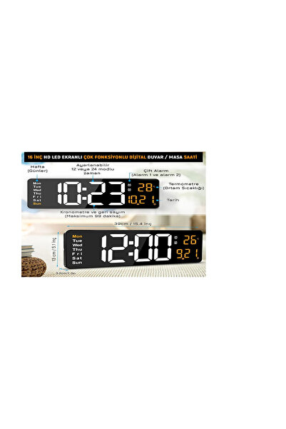 Armasse Dijital Duvar Saati , Renkli Dijital Masa Saati, Salon Duvar Saati , ...