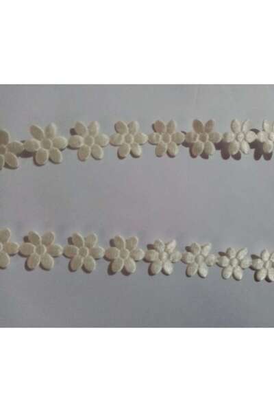OEM Decorative Polyester Ribbon, Ivory Flowers, 2m x 2cm