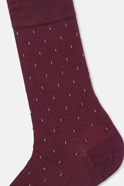 Eros Burgundy-Black Men's 2-Piece Mini Pattern Bamboo Socks