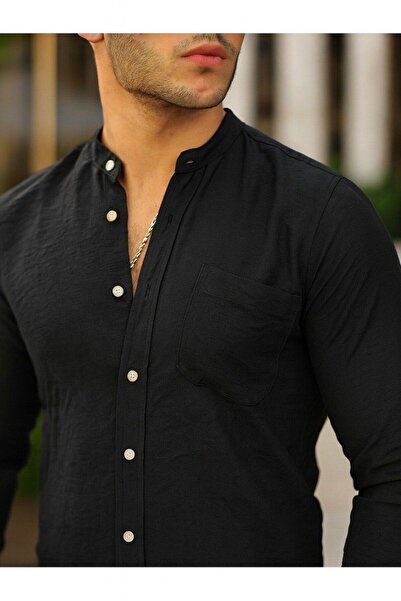 comstar Ανδρικό μακρυμάνικο πουκάμισο με μακρυμάνικο γιακά χωρίς καπέλα