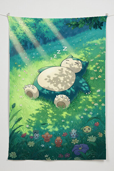 Charmbi غطاء جدار عمودي من بوكيمون - سجادة جدارية من القماش عالي الجودة بتصمي...