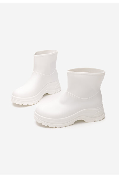 B T Shoes Elenita white rubber boots