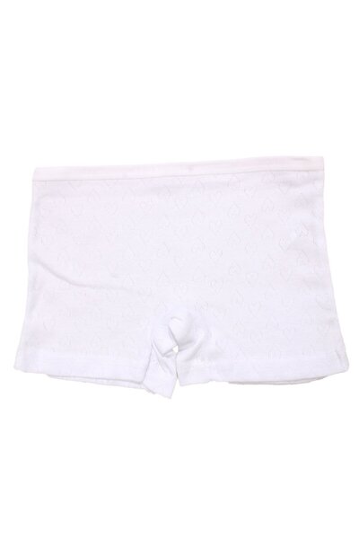 bebegen Girl's White Heart Jacquard Boxer 2-3 Years Old