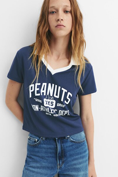 Pull & Bear قميص بولو سنوبي بأكمام قصيرة