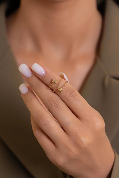 Bayar Gold 14 Ayar Altın İkiz Yıldız Yüzük