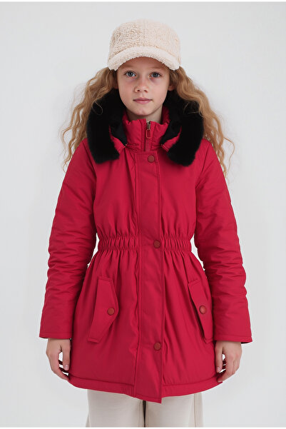 CIVILTIPOLO Girl's 100% Water and Windproof Detachable Hooded Fur-Lined Coat & Jacket