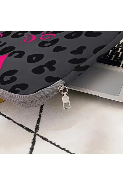 Dodemert Home Heart Themed Soft Fabric Zippered Protective Polyester Notebook Bag Case (38.1 cm)