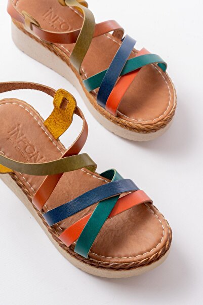 Aymood 730-153 Multi Orthopedic Genuine Leather Padding Women's Sandals