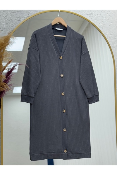 BENAHOLL Karira Long Knitted Cardigan with Cuffed Sleeves and Buttons-Mf1819 ...