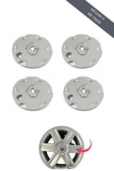 MEFAUTO Renault Megane 2 Uyumlu Çelik Jant Göbeği 4 Adet Takım