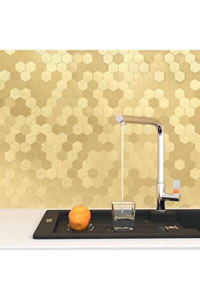 benice بلاط حائط قابل للتقشير واللصق للمطبخ ببلاط سداسي الشكل، بلاط حائط معدن...