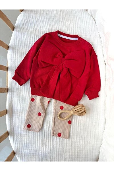 NUNU BABY Sugar Fiyonklu Takım - Kırmızı