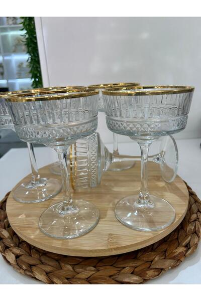 Paşabahçe Elysia 6 Parça Ayaklı Cup Gold Kahve Yanı Bardağı