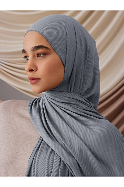 Femple Modest Σάλι από μπαμπού με κορδόνια |   Χρώμα: Vintage τζιν |   Μέγεθος: 180x70 εκ. |   Χιτζάμπ