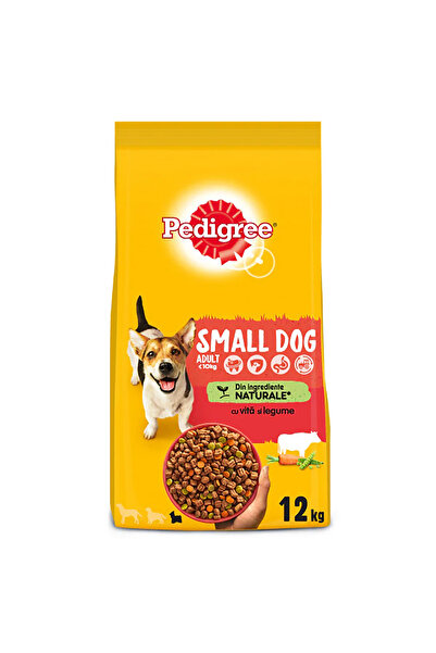 Pedigree Hrană uscată pentru câini adulți, mărime mică, vită și legume, 12 kg