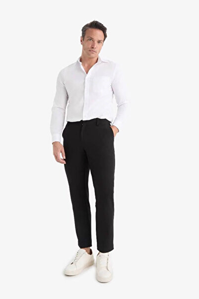 DeFacto Tailored Fit All-Direction Stretch Soft Touch Black Men's Trousers C7508Ax/Bk27