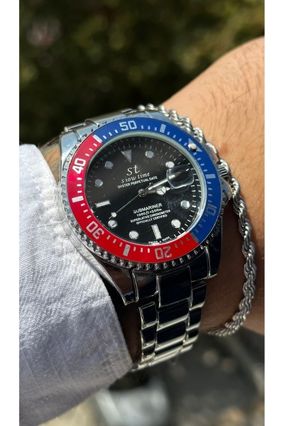 Show Time Steel Men's Wristwatch (with Bracelet Gift)