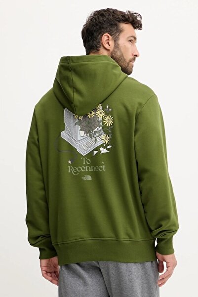 THE NORTH FACE M Connect Relaxed Hooded Sweatshirt-Grap Men's Green Sweatshirt Nf0A8E40Bri1