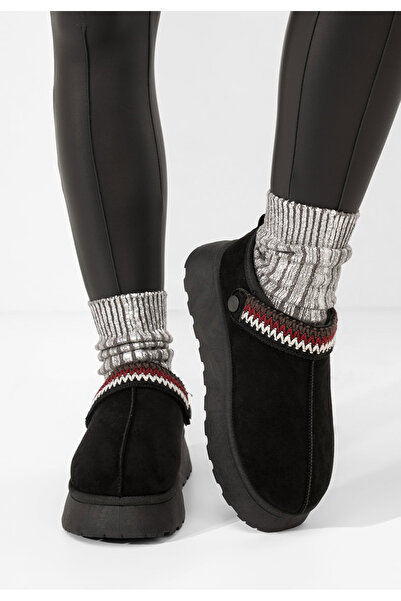 B T Shoes Saboti dama cu platforma Frovia negri