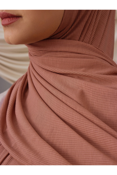 Femple Modest Σάλι από μπαμπού με κορδόνια | Χρώμα: Vintage Rose | Μέγεθος: 180x70 εκ. | Χιτζάμπ