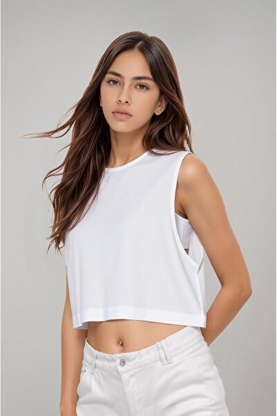 Klotho MAIA Women's sport ecru crop top