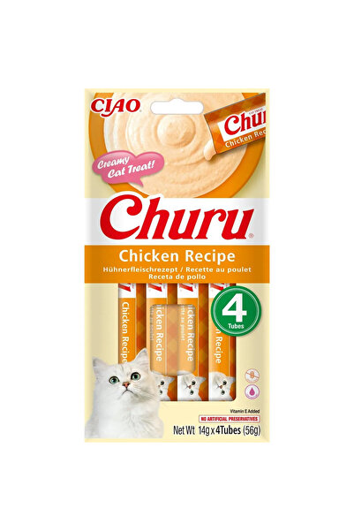 Inaba Churu Recompense cremoase pentru pisici, pui, 4 x 14 g