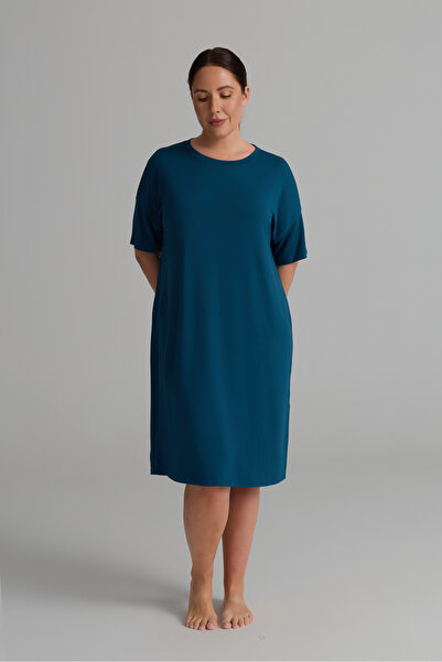 Hays Kadın Plus Size Modal İki İplik Kısa Kollu Elbise