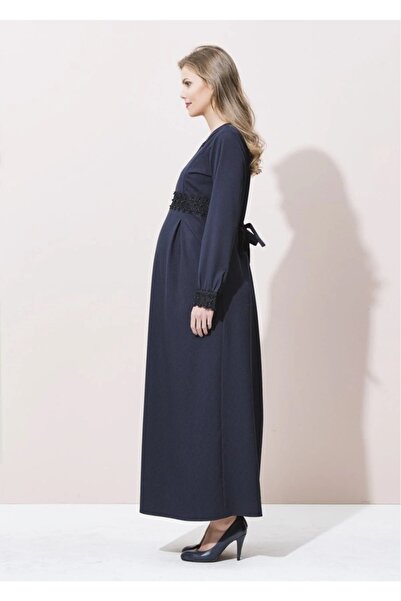 Desen Hamile Giyim Emzirme Özellikli Uzun Hamile Elbise