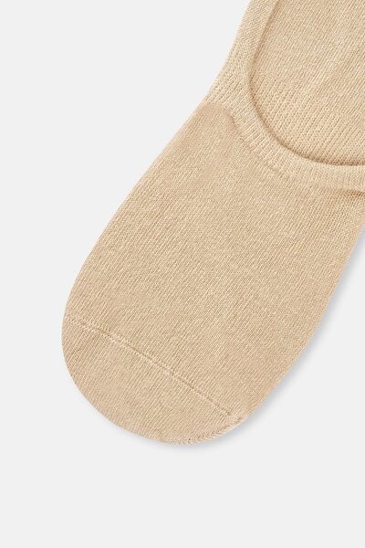 Eros White-Black-Tan Women's 3-Piece Invisible Socks