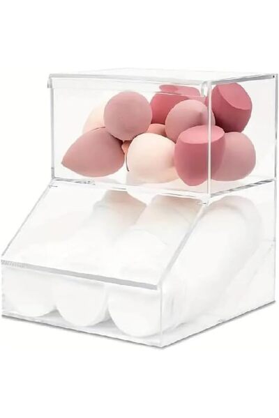 Slasa 2-Tier Acrylic Hair Tie Organizer Box – Transparent for Scrunchies (17....