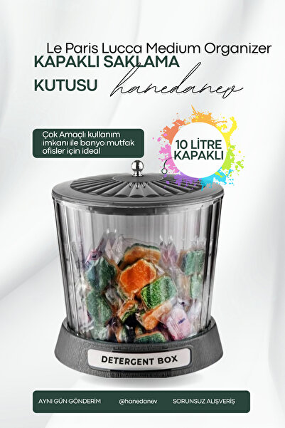 Hanedanev Lucca Medium Organizer Akrilik Lüx Patates Soğan & Deterjan Saklama Kabı Kapaklı 20x23 Cm