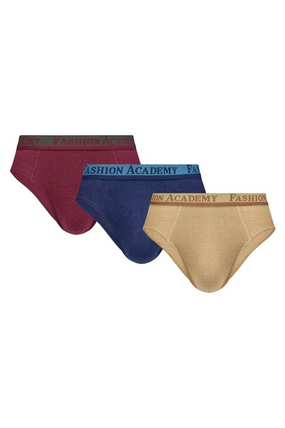 FASHION ACADEMY Mens Brief Color Outer Elastic 3 Pack