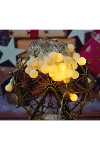 Teo Instalatie Craciun, 10 m, 80 de LED-uri, alb-cald, model cu stelute, liniara, cu baterie, interior/e