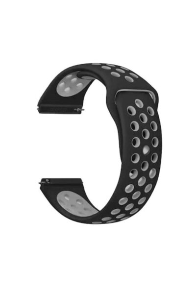 digital-play Curea din silicon compatibilă cu Xiaomi Amazfit BIP, telescoape QR, 20mm, Negru/Gri