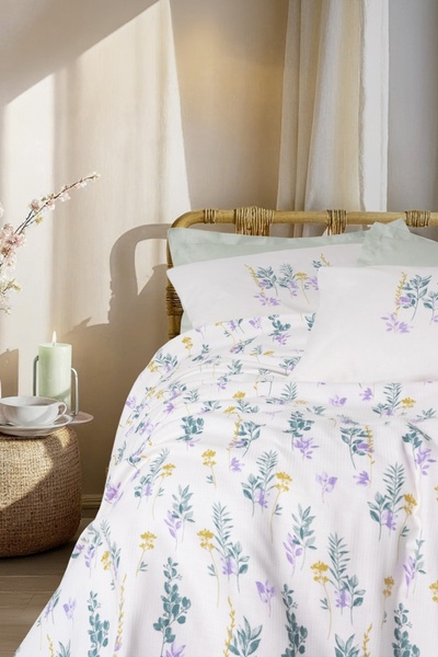 Cotton Box Estiva Single Pique Set Twig Mint