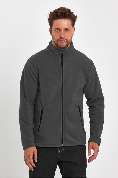 MAKROSAFETY Men's Non-Pilling Standard Fit Fleece Jacket