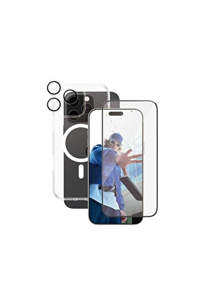trands جراب هاتف iPhone 16 Pro واقي شاشة وواقي عدسة 3 في 1 TR-BD1633
