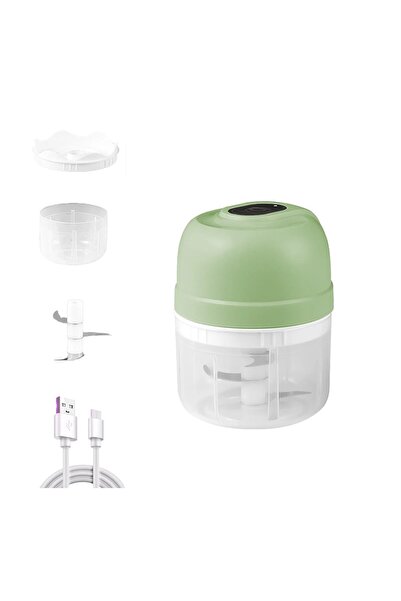 dalimag Garlic Chopper, Plastic, Electric, 250 ml, 14 x 9 x 9 cm, 23W, 1200 mAh, USB, Green