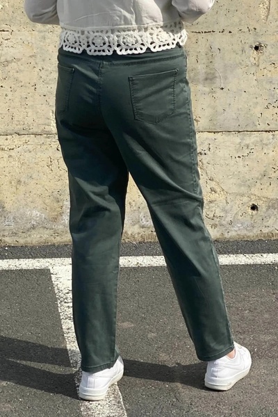 Mia Butik Women's Green Cotton Pants