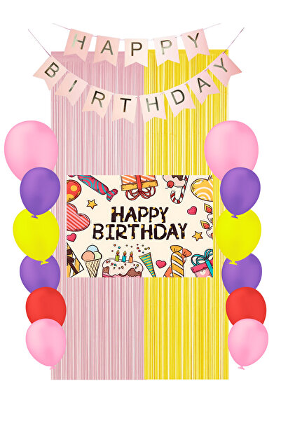 HAPPYLOOPPARTY لافتة عيد ميلاد سعيد وعمر مبارك، لوازم حفلات وزينة 50x70